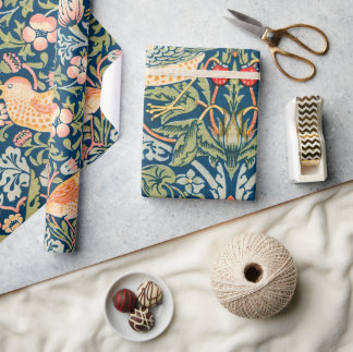 Vintage William Morris 'Strawberry Thief' Pattern Wrapping Paper