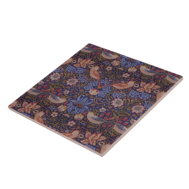 Vintage William Morris Strawberry Thief Tile (Side)