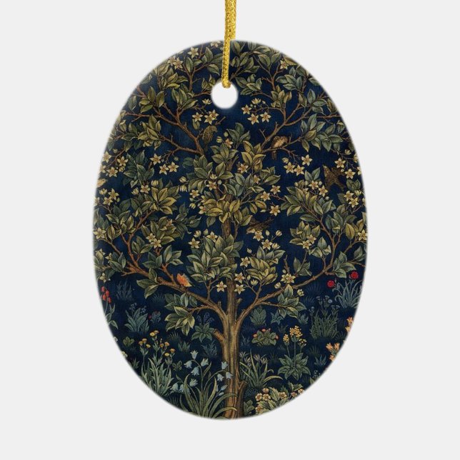 Vintage William Morris–Tree of Life  Ceramic Ornament (Front)