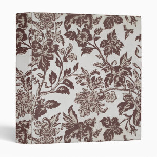 Vintage William Morris Venetian Floral Brown White Binder