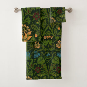 Vintage William Morris Violet and Columbine Bath Towel Set