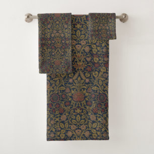 Vintage William Morris Violet and Columbine Bath Towel Set
