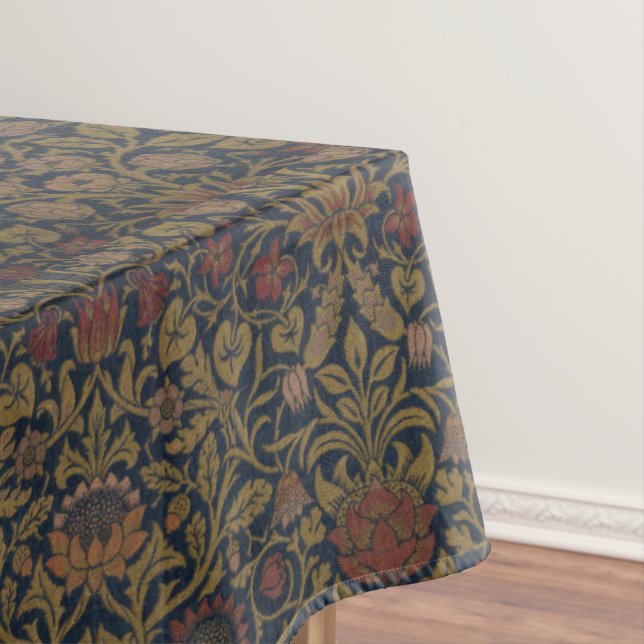 Vintage William Morris Violet and Columbine Tablecloth (In Situ)