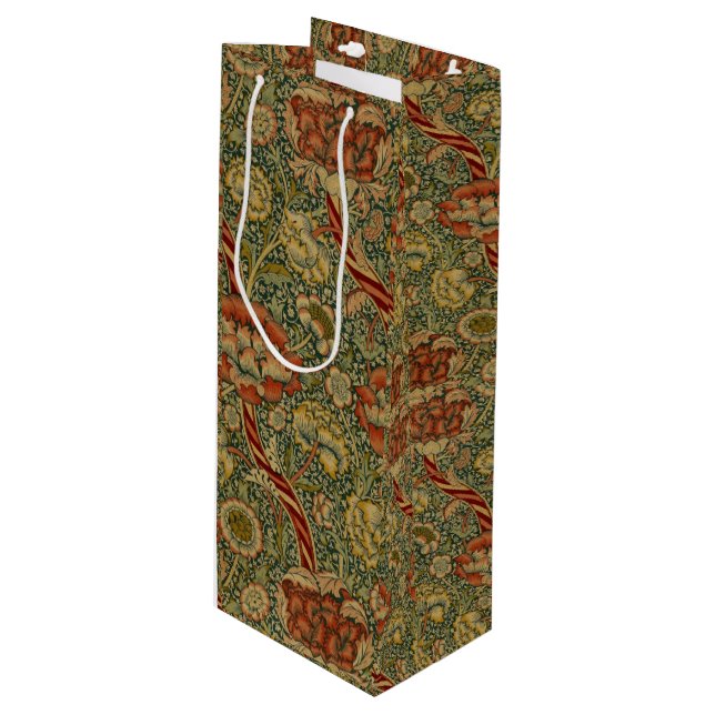 Vintage William Morris Wandle Wine Gift Bag (Front Angled)