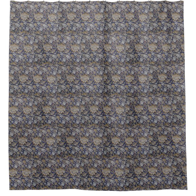 Vintage William Morris Wey Pattern Blue Background (Front)
