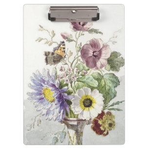 Vintage William van Leen Floral Butterfly Art Clipboard