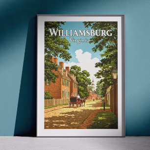 Vintage Williamsburg Virginia Poster