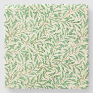 Vintage Willow Bough Ornament Lithograph Stone Coaster