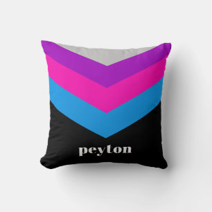 Vintage Windbreaker Color Block Darts Custom Name Throw Pillow