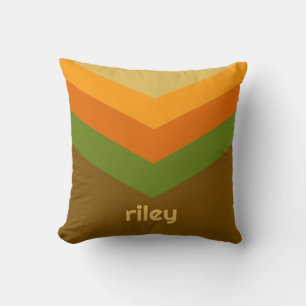 Vintage Windbreaker Color Block Darts Custom Name Throw Pillow