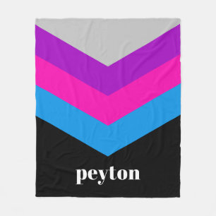 Vintage Windbreaker Colour Block Darts Custom Name Fleece Blanket