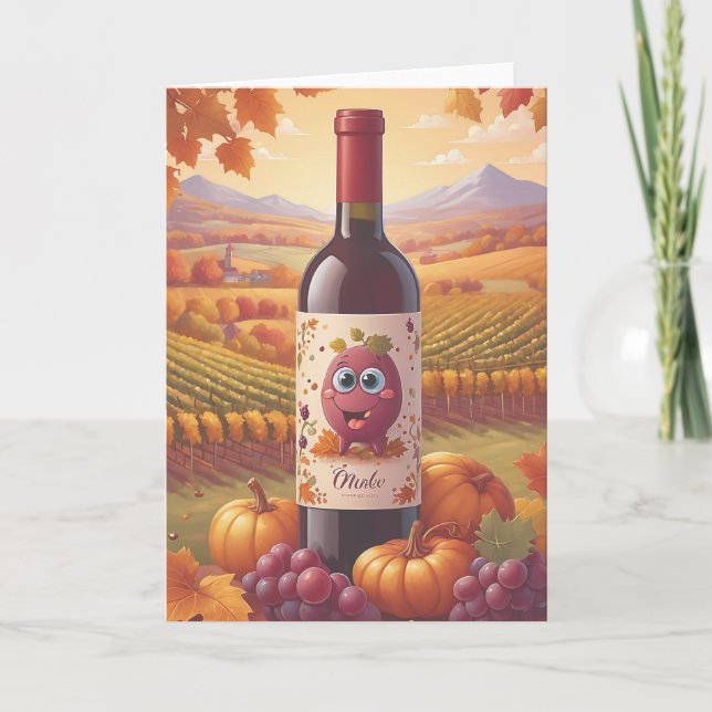 Vintage Wine Barrel Celebration Card (Front)