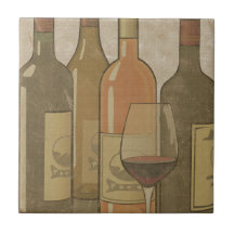 Vintage Wine Bottle Tile Trivet