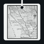 Vintage Wine Country Map Metal Ornament<br><div class="desc">An ornament for the holidays or even year round! Wine lovers and Californians will love it. The map highlights Healdsburg, Napa, Santa Rosa, Calistoga, Sonoma, Petaluma, San Francisco, Mendocino and more. You can purchase it as is or delete the image on the back and personalize it with your own message....</div>