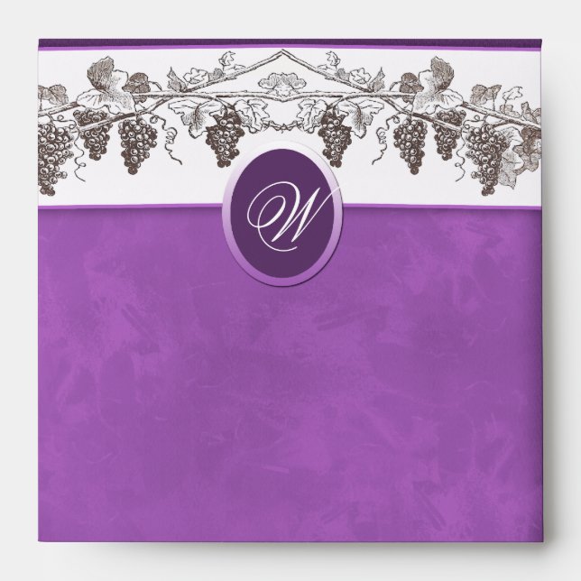Vintage wine grape coloured envelope (Front)