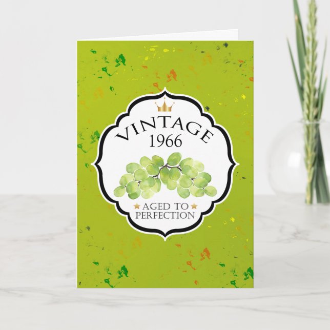 Vintage Wine Label Birthday Card (Front)