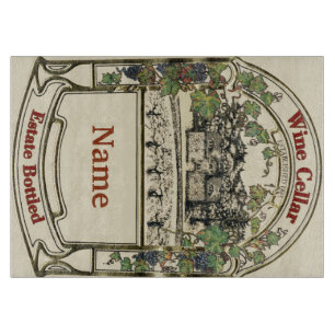 Vintage Wine Label Cellar Sign, Cutting Board