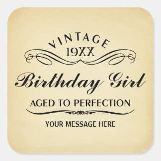 Vintage Wine Person Funny Birthday Sticker
