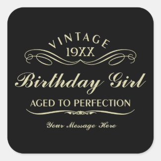 Vintage Wine Person Funny Black Birthday Sticker