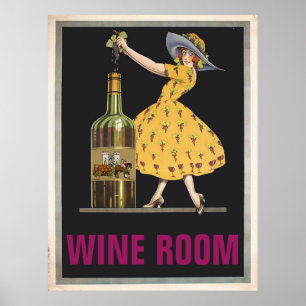 Vintage Wine Room,edit text Poster