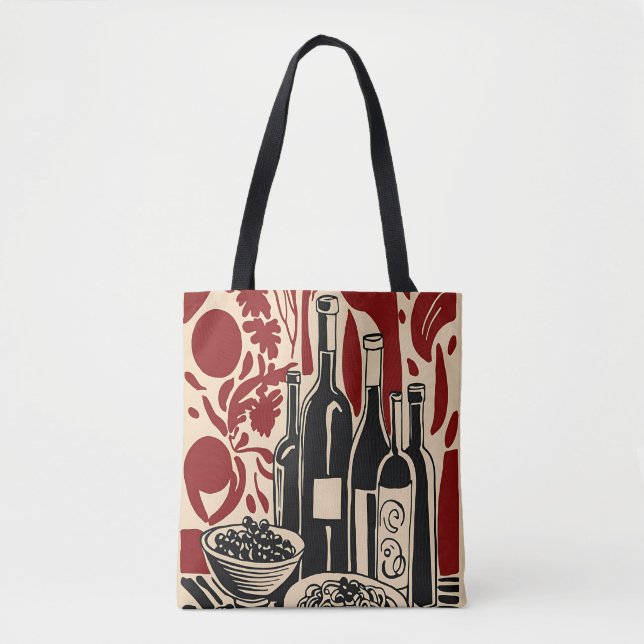 Vintage Wine Tote Bag (Devant)
