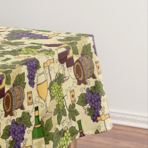 Vintage Wine Vineyard Grape Vine Patterned Tablecloth