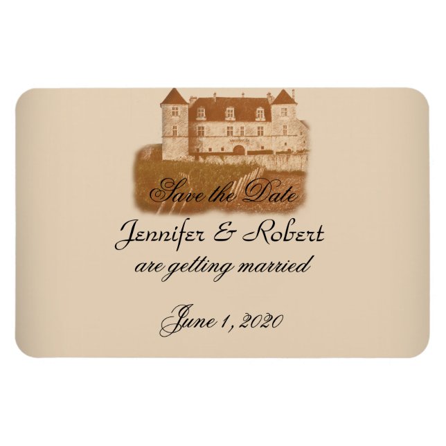 Vintage Winery Wedding Save the Date Magnet (Horizontal)