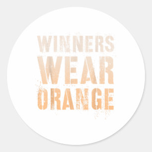Vintage Winners Wear Orange Summer Camp Team Colou Classic Round Sticker