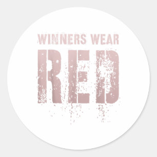 Vintage Winners Wear Red Summer Camp Team Colour W Classic Round Sticker