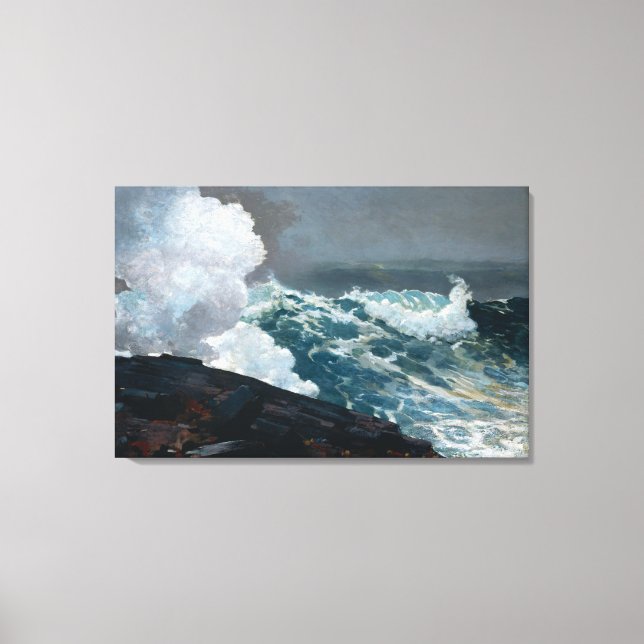 Vintage Winslow Homer Northeaster Canvas Print (Front)
