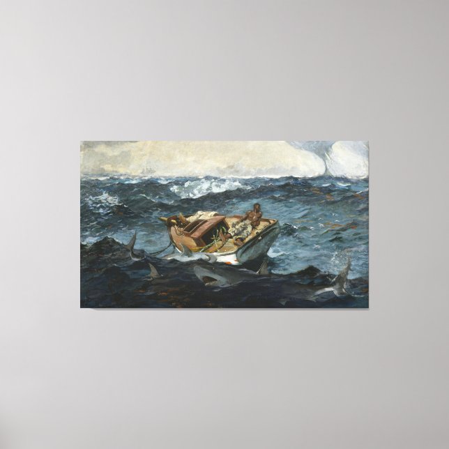Vintage Winslow Homer The Gulf Stream Canvas Print (Front)