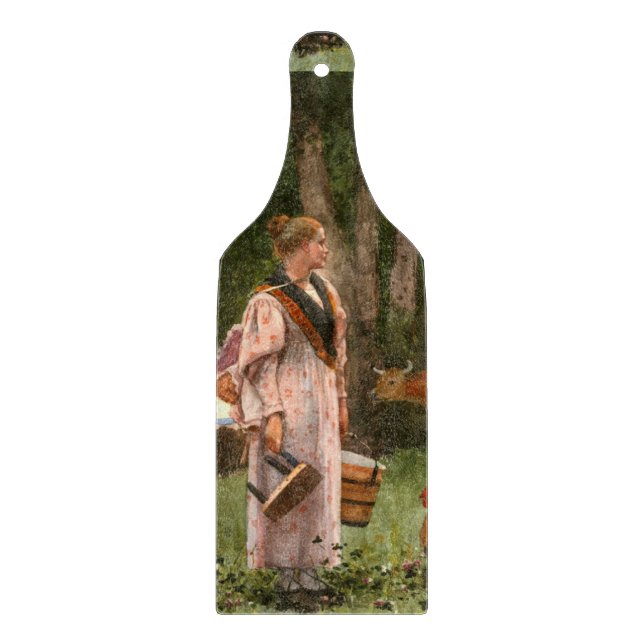 Vintage Winslow homer The Milk Maid Cutting Board (Front)