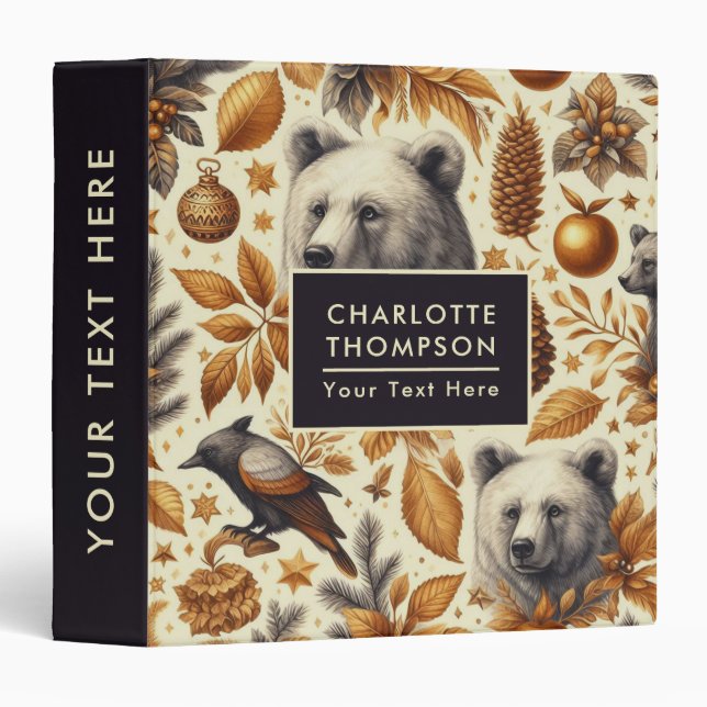 Vintage Winter Animals Binder (Front/Spine)