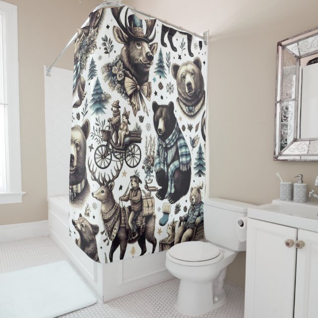 Vintage Winter Animals Pattern (In Situ)