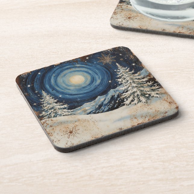 Vintage Winter Christmas Escape Coaster (Left Side)