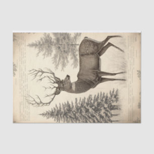 vintage Winter Deer Tissue Paper