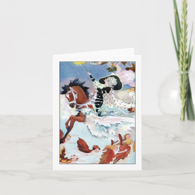 Vintage Winter Fairy With Angels Holiday Greeting (Front)
