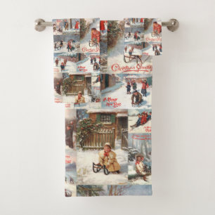 Vintage Winter Fun Christmas Collage
