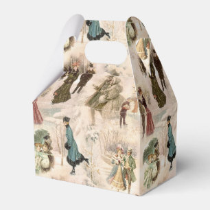 Vintage Winter Fun Snow Scenes Favor Box