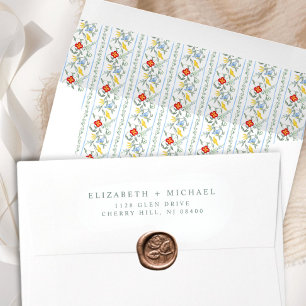 Vintage Winter Garden Sage Green Wedding Envelope