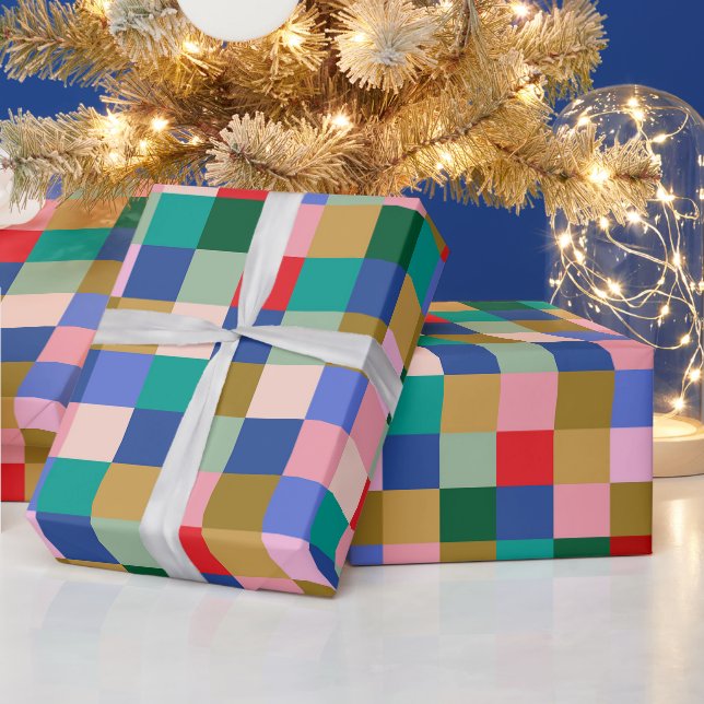 Vintage Winter Holiday Colourful Geometric Pattern Wrapping Paper (Holidays)