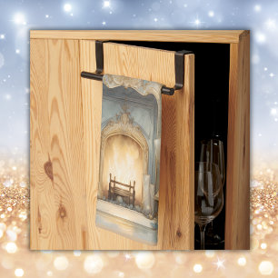 Vintage Winter Merry Christmas Monogram    Kitchen Towel