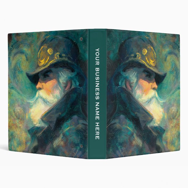 Vintage Winter Old Man Portrait Binder (Background)