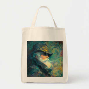 Vintage Winter Old Man Portrait Tote Bag