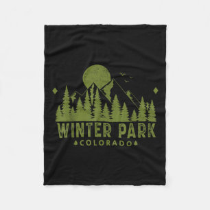 Vintage Winter Park Colorado Co Ski Mountain Outdo Fleece Blanket