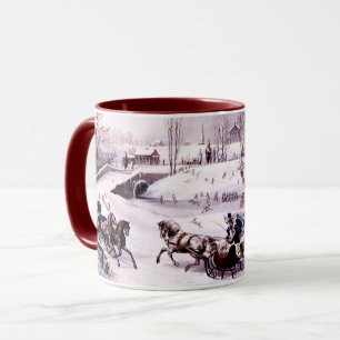 Vintage Winter Scene. Fine Art Christmas Gift Mug