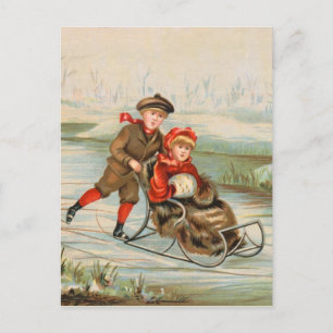 Vintage Winter Sledding Postcards