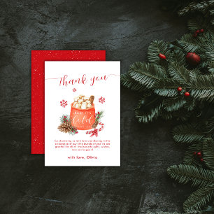 Vintage Winter Snowflake Festive Smore Baby Shower Thank You Card
