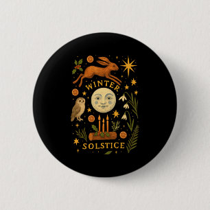 Vintage Winter Solstice Mystical Moon Pagan Yule C 2 Inch Round Button