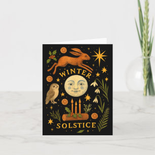 Vintage Winter Solstice Mystical Moon Pagan Yule C Card
